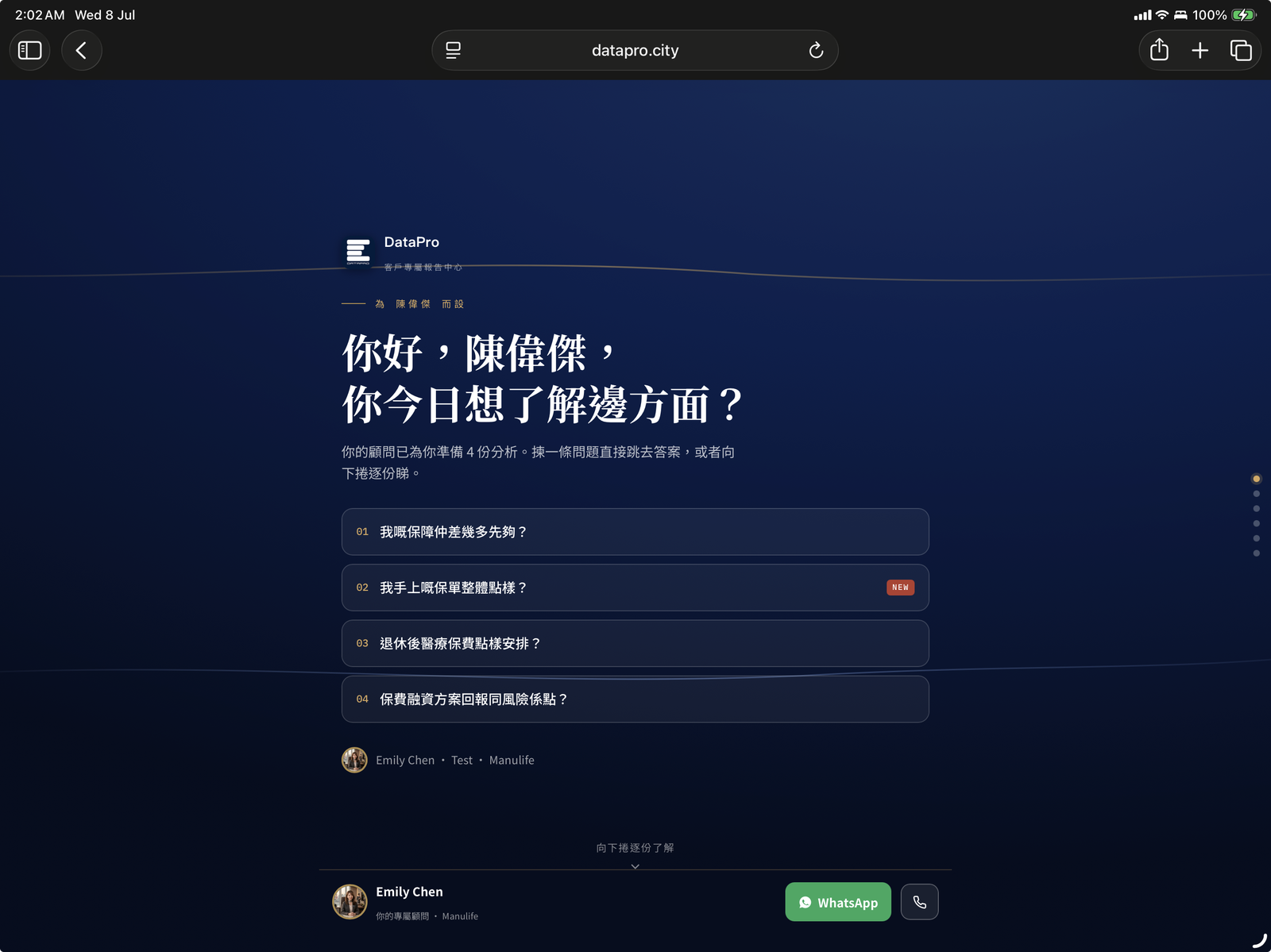 客戶報告 iPad